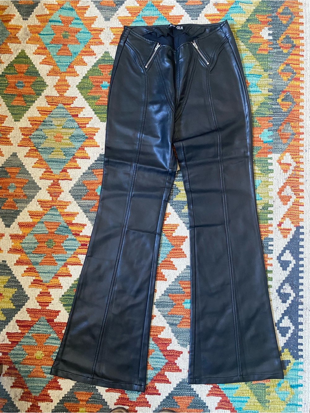 I.AM.GIA Black Whitney Faux Leather Flared Pants. New without tags, never worn.